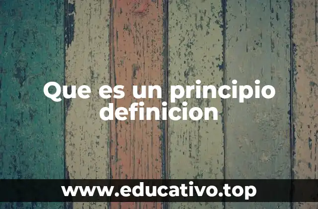 Que es un principio definicion