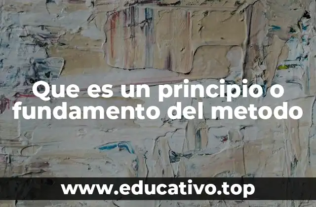 Que es un principio o fundamento del metodo