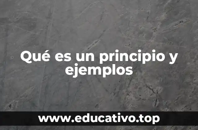 Qué es un principio y ejemplos