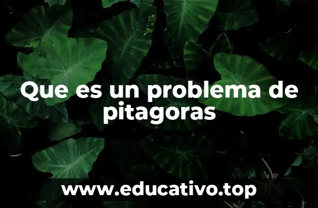 Que es un problema de pitagoras