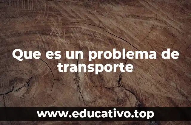 Que es un problema de transporte
