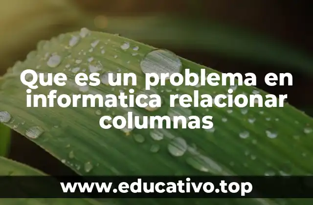 Que es un problema en informatica relacionar columnas