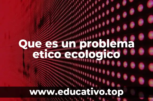 Que es un problema etico ecologico