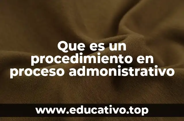 Que es un procedimiento en proceso admonistrativo