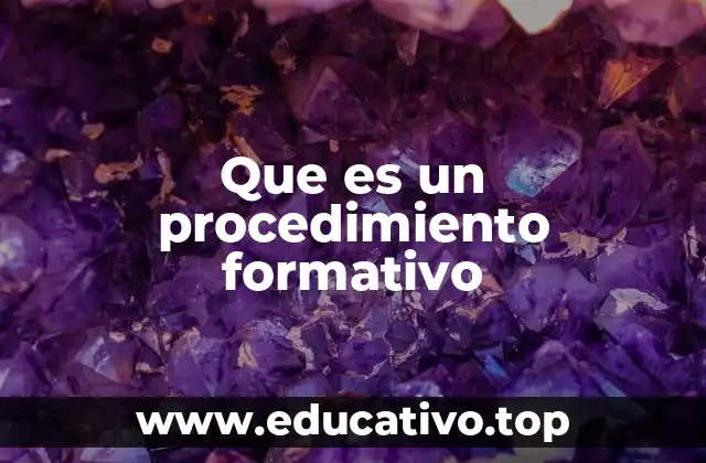 Que es un procedimiento formativo