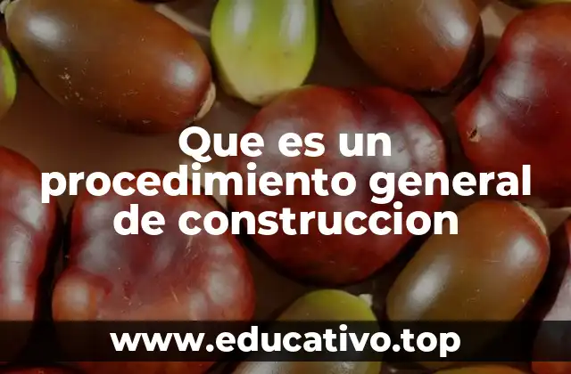 Que es un procedimiento general de construccion