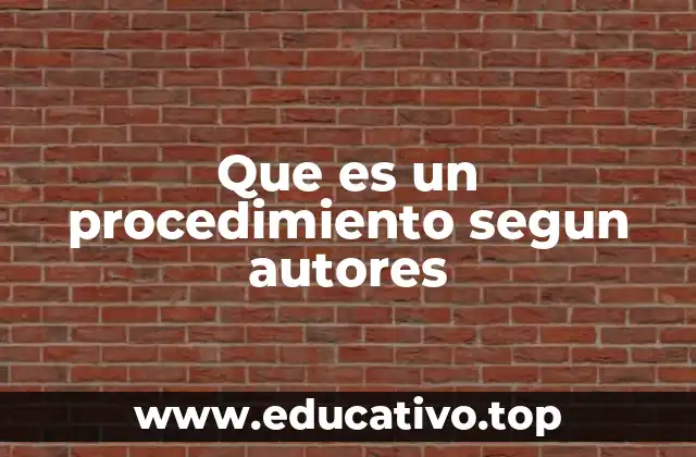 Que es un procedimiento segun autores