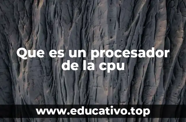 Que es un procesador de la cpu