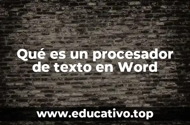 Qué es un procesador de texto en Word