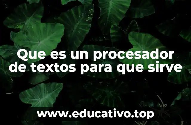 Que es un procesador de textos para que sirve