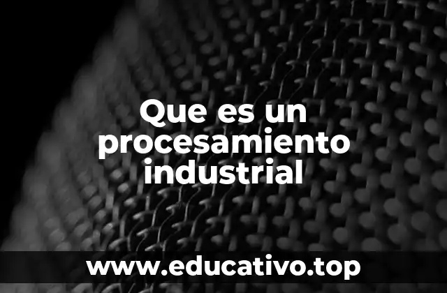 Que es un procesamiento industrial