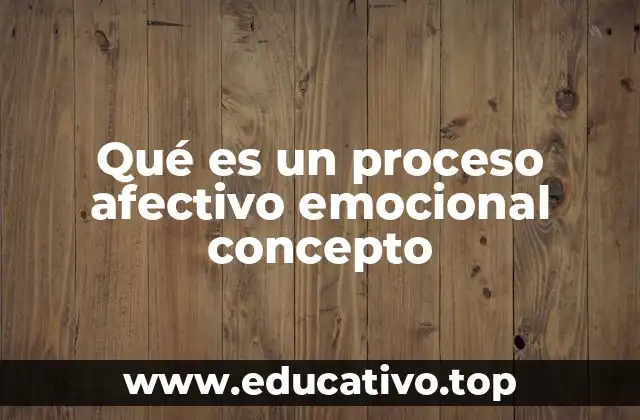 Qué es un proceso afectivo emocional concepto