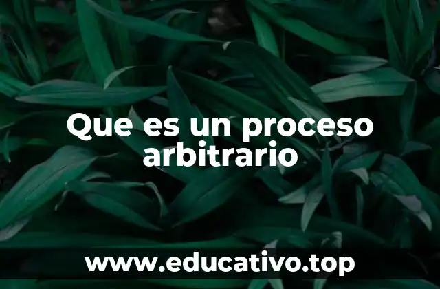 Que es un proceso arbitrario