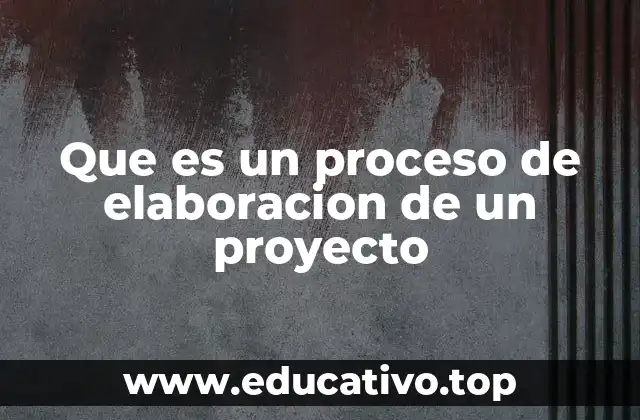 Que es un proceso de elaboracion de un proyecto