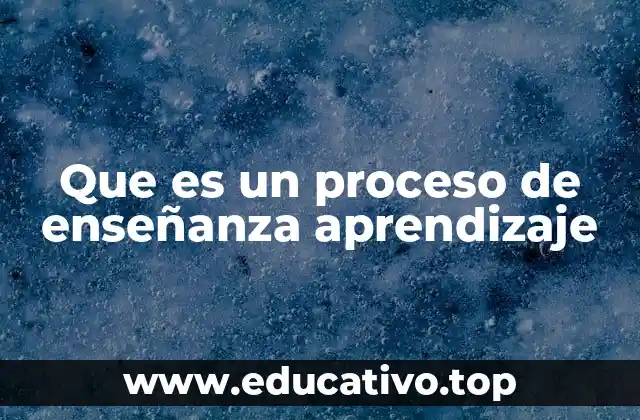 Que es un proceso de enseñanza aprendizaje