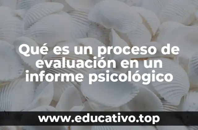Qué es un proceso de evaluación en un informe psicológico