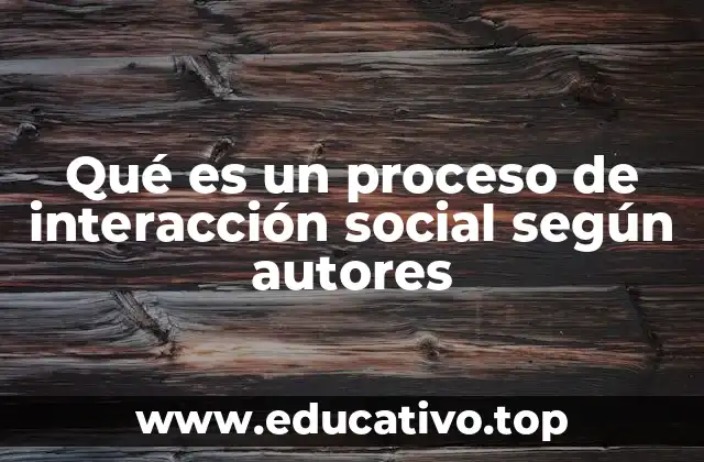 Qué es un proceso de interacción social según autores