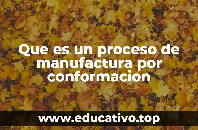 Que es un proceso de manufactura por conformacion