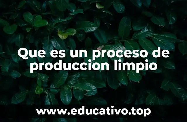 Que es un proceso de produccion limpio