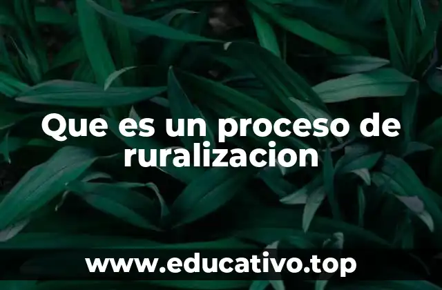 Que es un proceso de ruralizacion