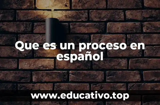 Que es un proceso en español