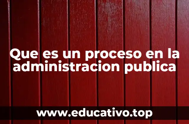 Que es un proceso en la administracion publica