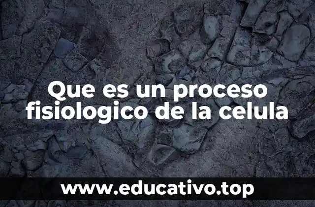 Que es un proceso fisiologico de la celula
