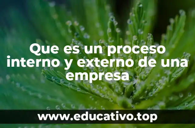 Que es un proceso interno y externo de una empresa