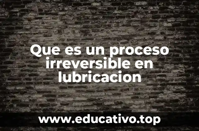 Que es un proceso irreversible en lubricacion