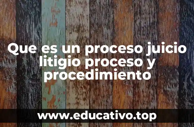 Que es un proceso juicio litigio proceso y procedimiento