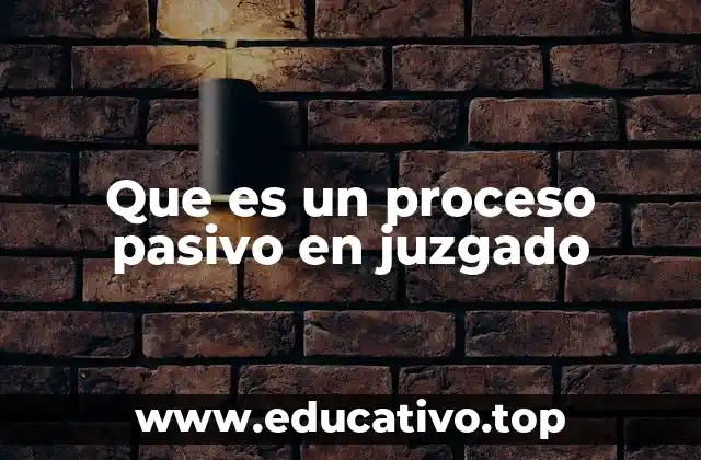 Que es un proceso pasivo en juzgado