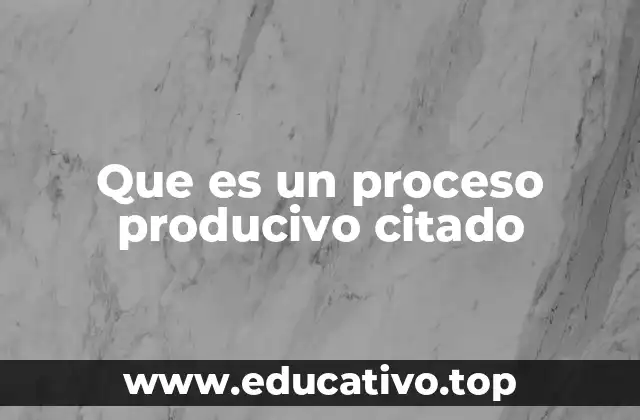 Que es un proceso producivo citado