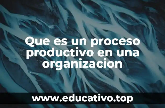 Que es un proceso productivo en una organizacion