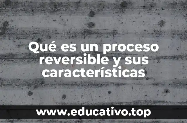 Qué es un proceso reversible y sus características