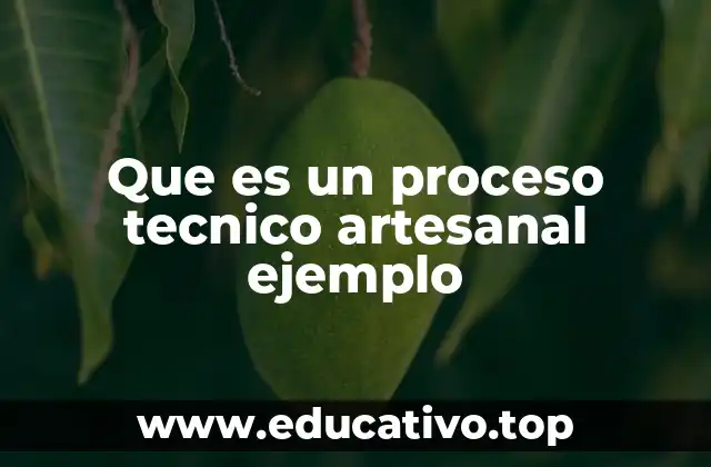 Que es un proceso tecnico artesanal ejemplo