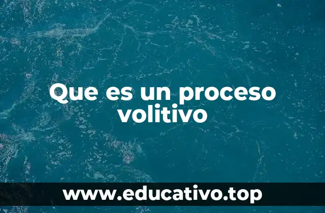 Que es un proceso volitivo