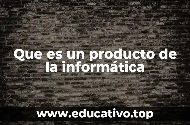 Que es un producto de la informática