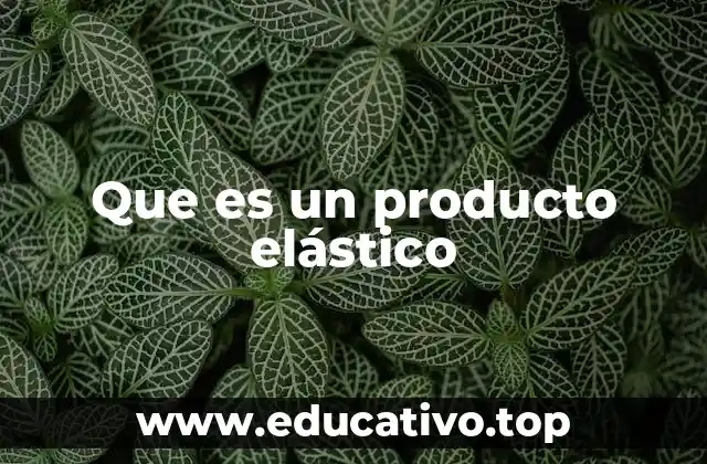 Que es un producto elástico