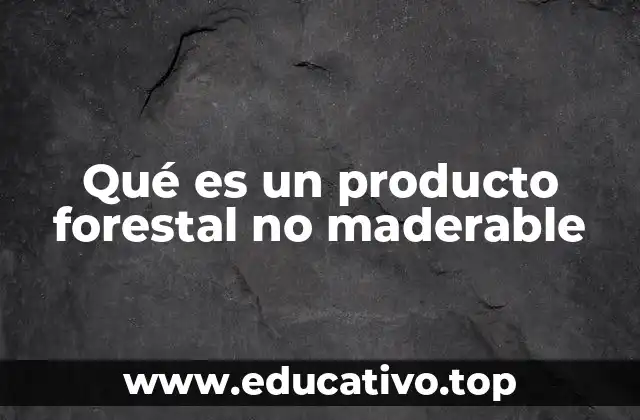 Qué es un producto forestal no maderable