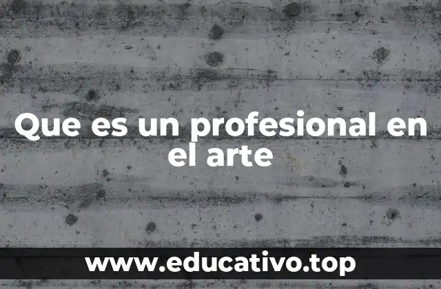 Que es un profesional en el arte