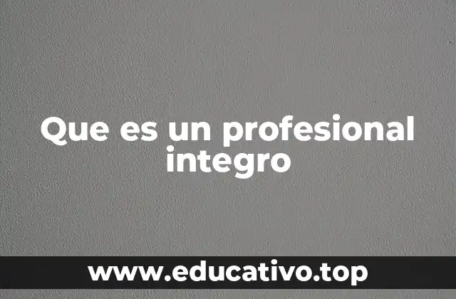 Que es un profesional integro