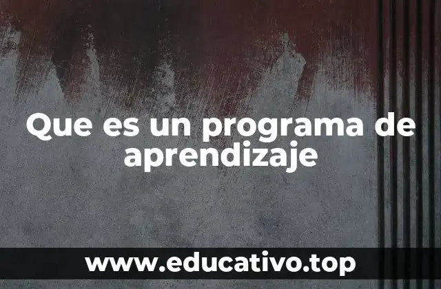 Que es un programa de aprendizaje