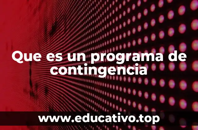 Que es un programa de contingencia