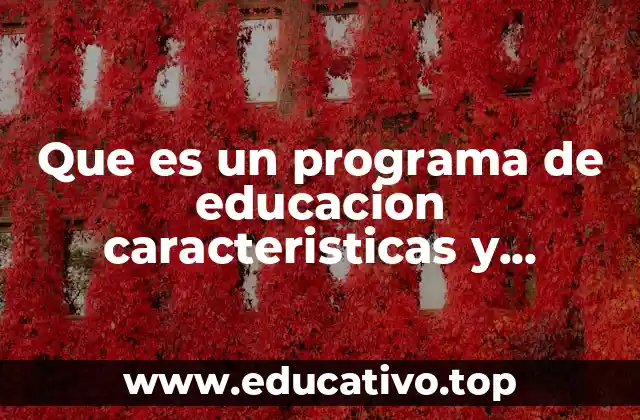 Que es un programa de educacion caracteristicas y componentes