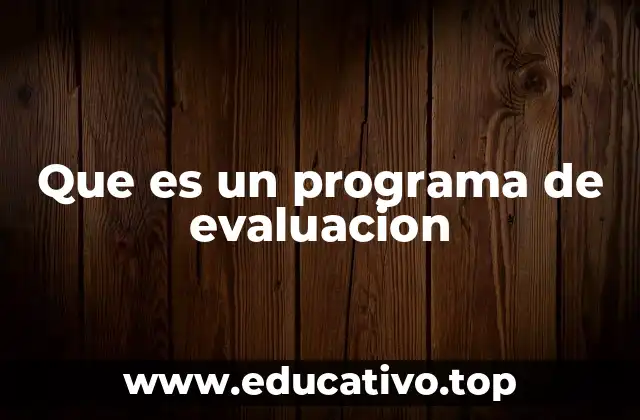 Que es un programa de evaluacion