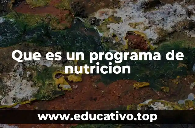 Que es un programa de nutricion