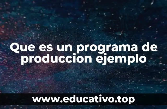 Que es un programa de produccion ejemplo