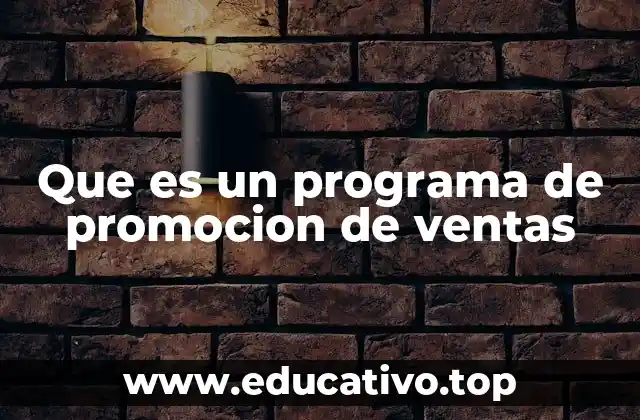 Que es un programa de promocion de ventas