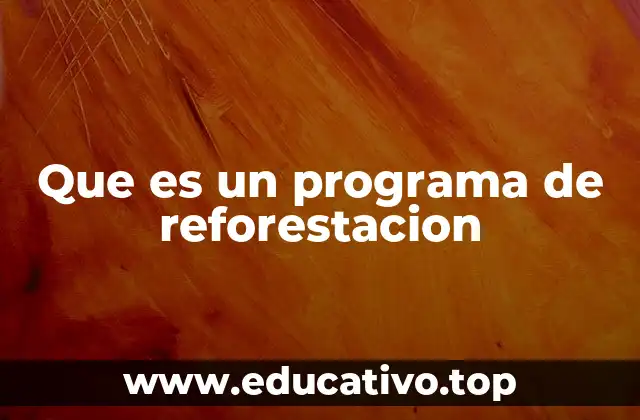 Que es un programa de reforestacion