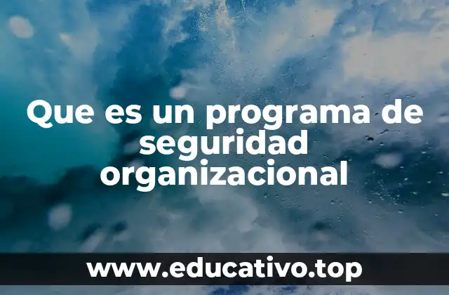 Que es un programa de seguridad organizacional